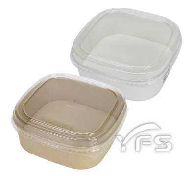 PCL-1717-1000ml正方紙碗(牛皮/白)(OPS蓋/紙蓋)-裕發興包裝