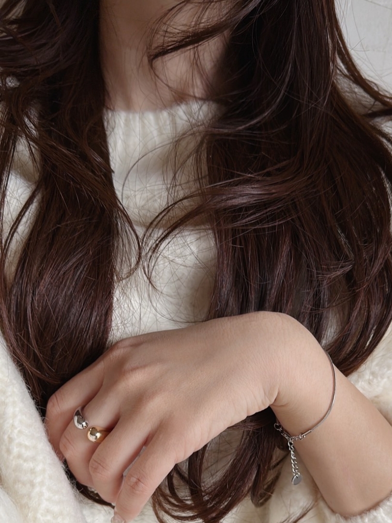 SS bicolor drop ring