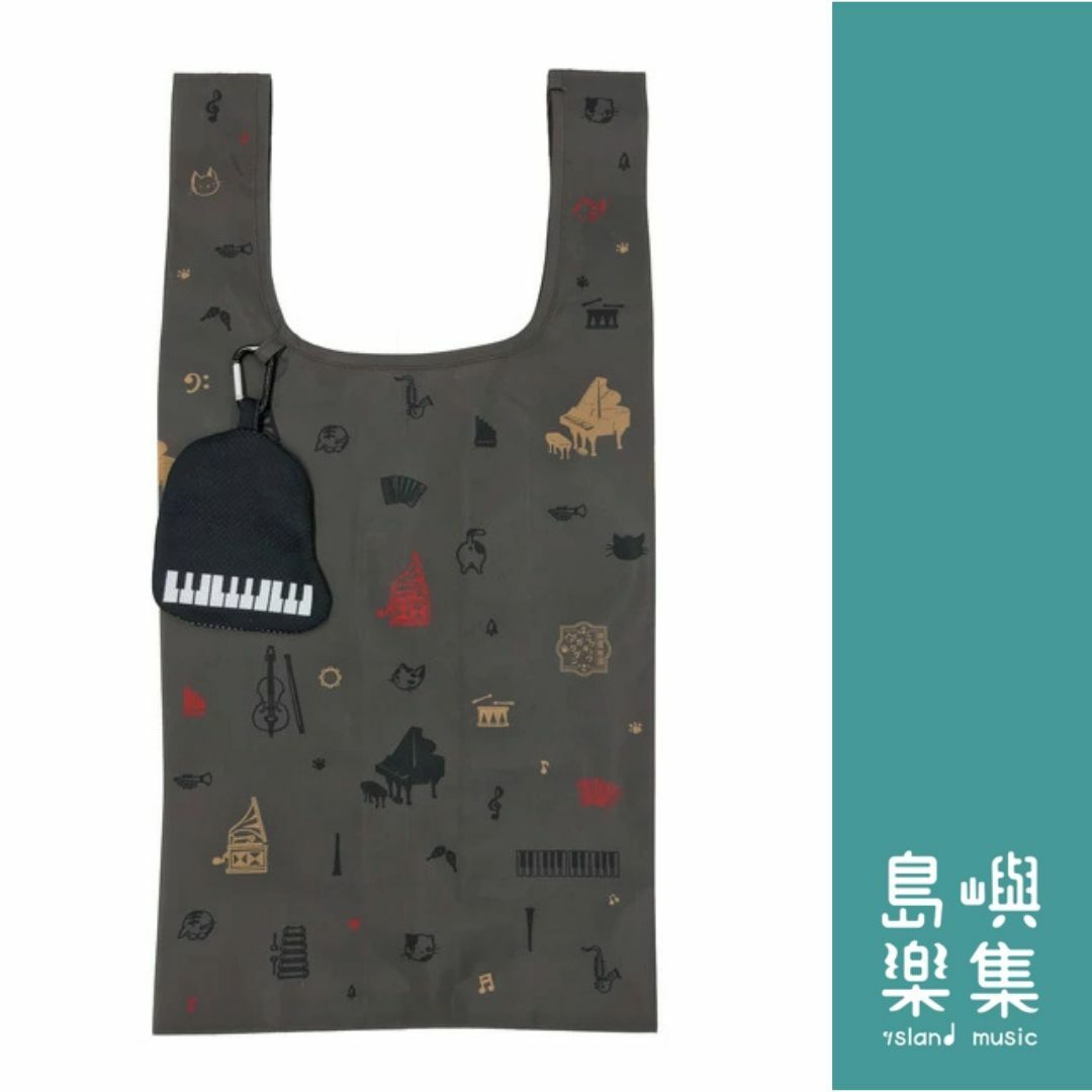 環保袋 - 貓×樂器(灰色復古款)