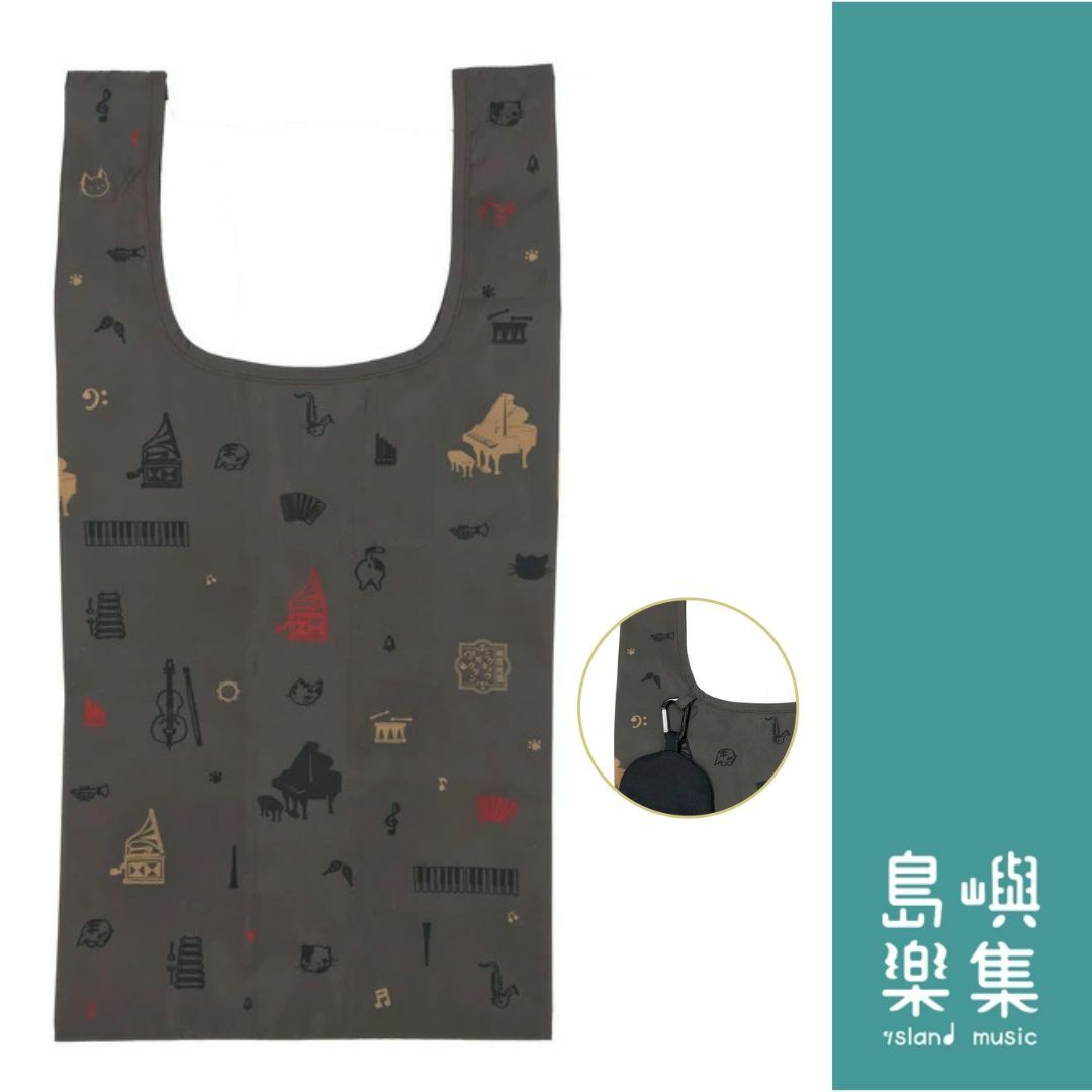 環保袋 - 貓×樂器(灰色復古款)