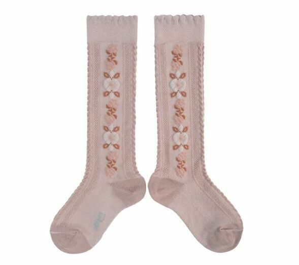 COLLEGIEN 織花針織長襪 Dalia - Vieux Rose復古粉