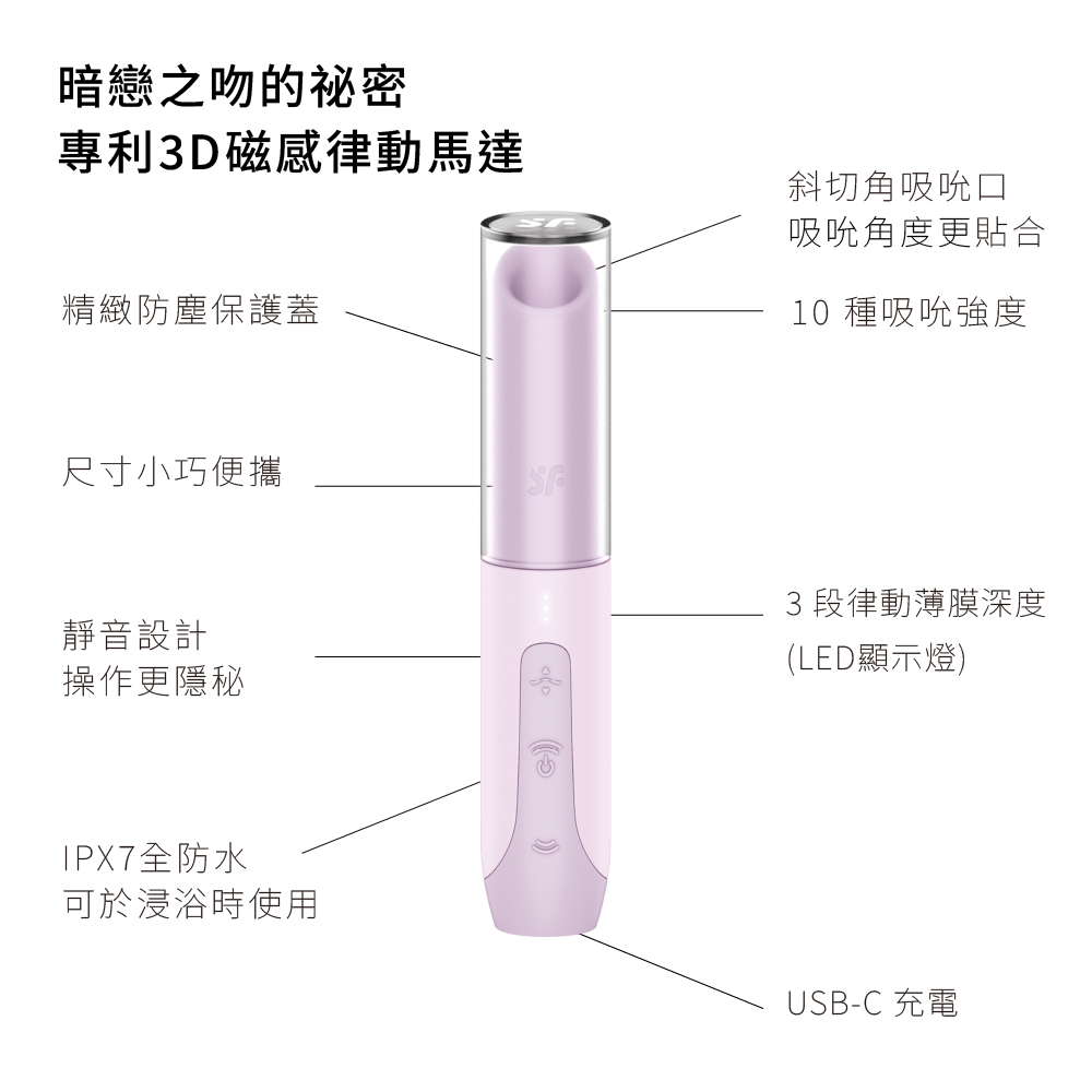 德國 Satisfyer Secret Kiss💄3D磁感律動吸吮器