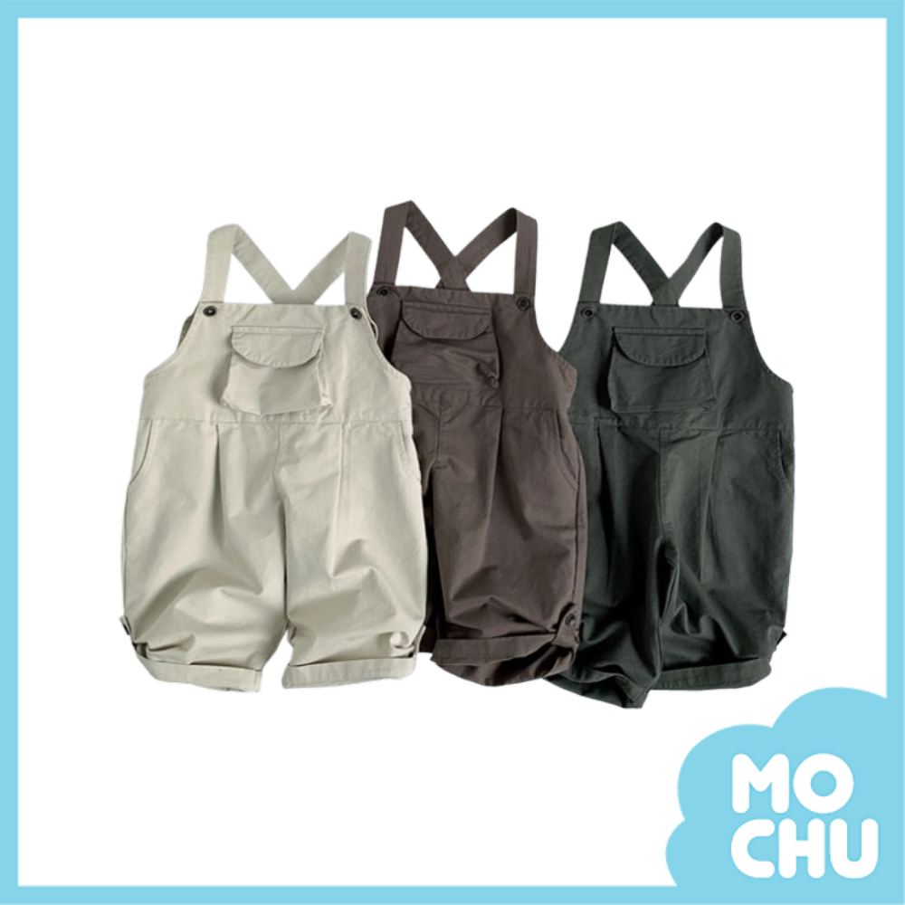 胸前口袋吊帶長褲(三色)