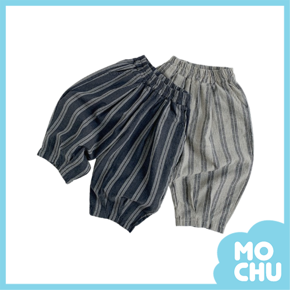 日系條紋寬鬆長褲(二色)