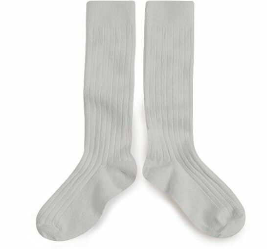 (預購) COLLEGIEN 羅紋長襪 La Haute - 105 Gris Perle 珍珠灰