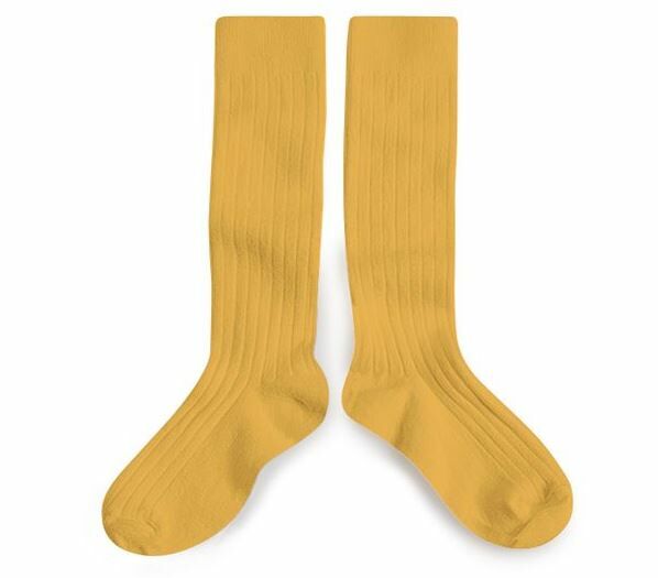 (預購) COLLEGIEN 羅紋長襪 La Haute - 213 Camomille 洋甘菊黃