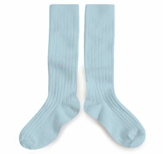 (預購) COLLEGIEN 羅紋長襪 La Haute - 420 Glacier 冰河藍
