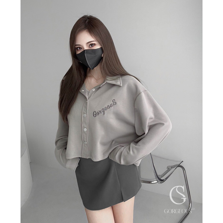 G9534 現貨「(短版)夏日′s太空情侶壓釦外套」