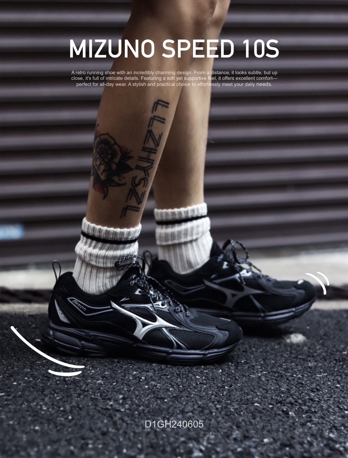 #預購 MIZUNO SPEED 10S 復古休閒跑鞋 黑 D1GH240605