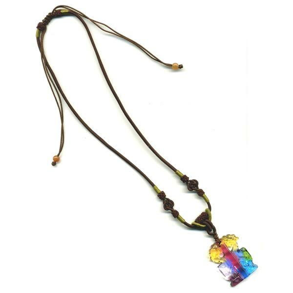 鹿港窯水晶琉璃｜雙龍項鍊 皇者氣勢守護平安招財納福