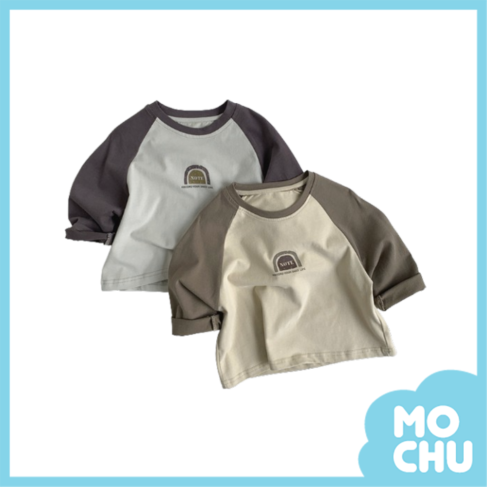 note拼色長袖上衣(二色)