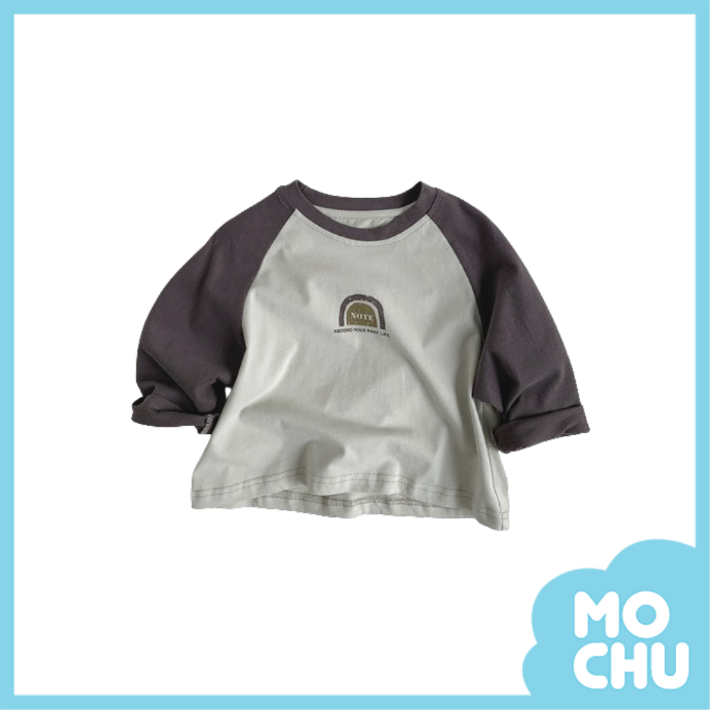 note拼色長袖上衣(二色)