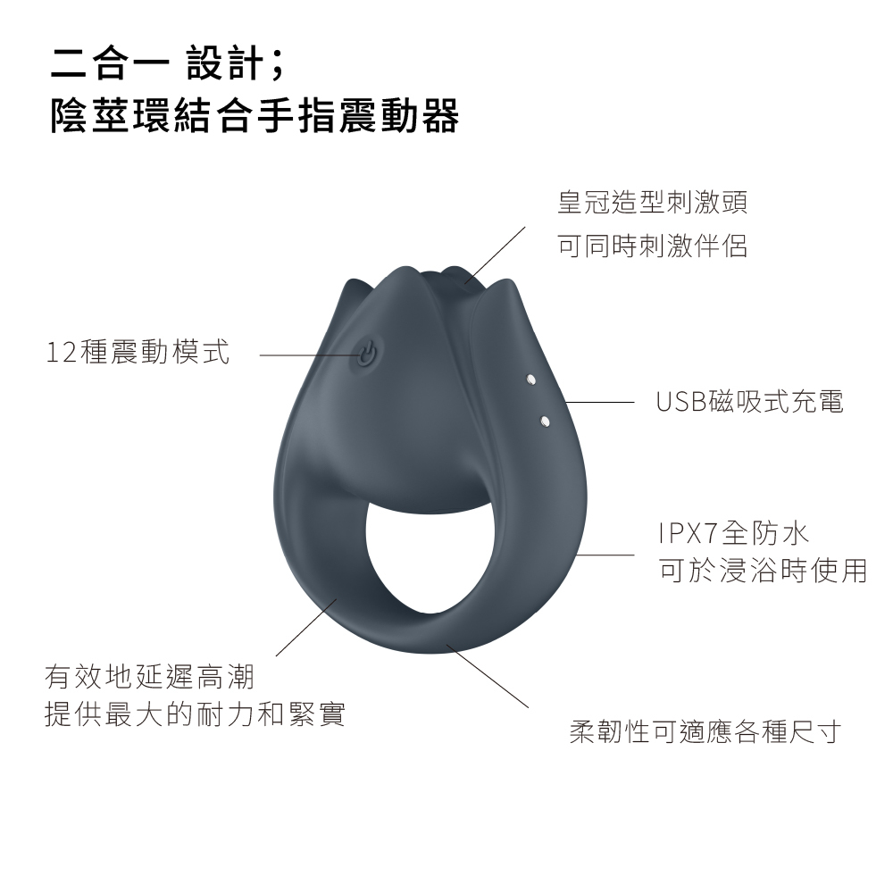 德國 Satisfyer Perfect Pair 2  二合一陰莖環震動器👑