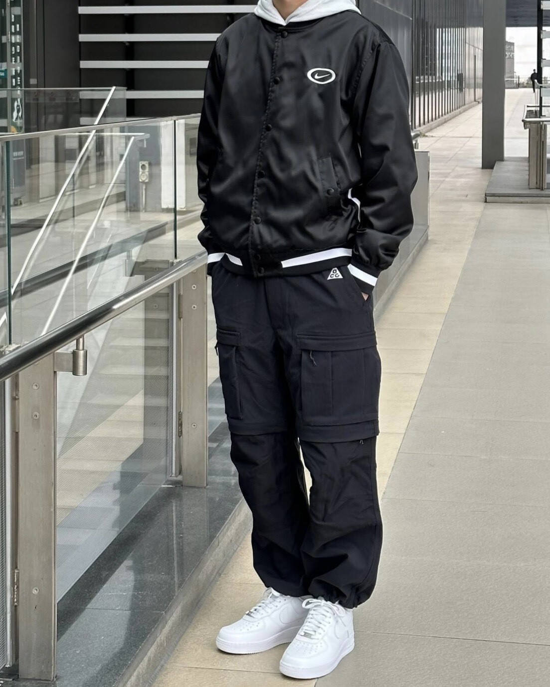 #預購 NIKE 刺繡 防潑水 飛行外套 棒球外套 FN2725-010 黑色