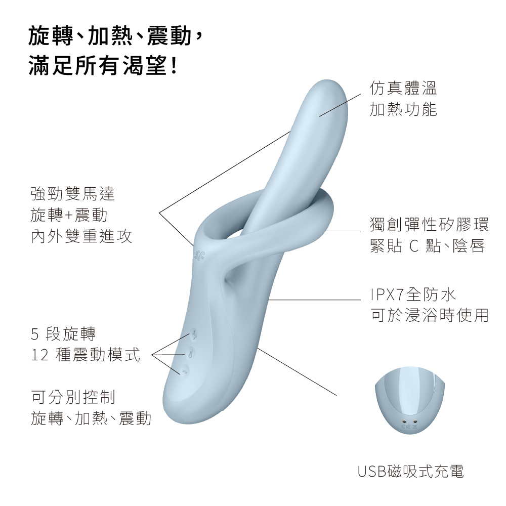 德國 Satisfyer Heat Flex 4 旋轉加熱雙馬達按摩棒