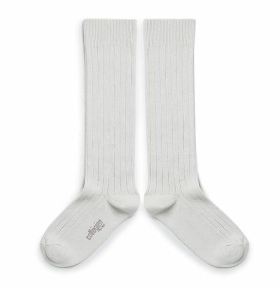 (預購) COLLEGIEN 羅紋長襪 La Haute - 908 Blanc Neige 雪白