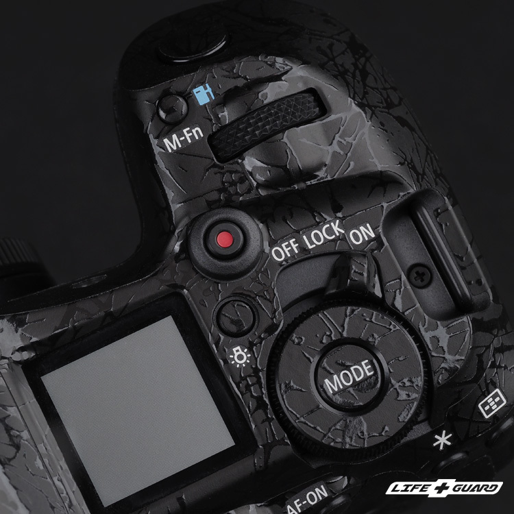 LIFE+GUARD 相機貼膜安裝特寫，適用 Canon EOS R5 Mark II