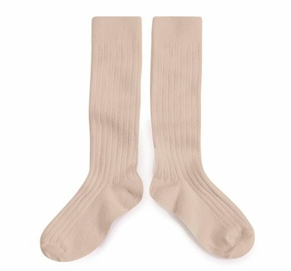 (預購) COLLEGIEN 羅紋長襪 La Haute - 590 Sorbet 冰淇淋粉