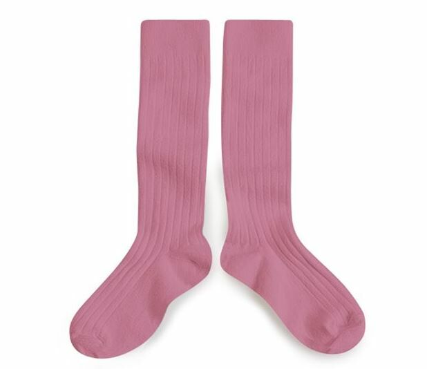 COLLEGIEN 羅紋長襪 La Haute - Rose Bonbon糖果粉