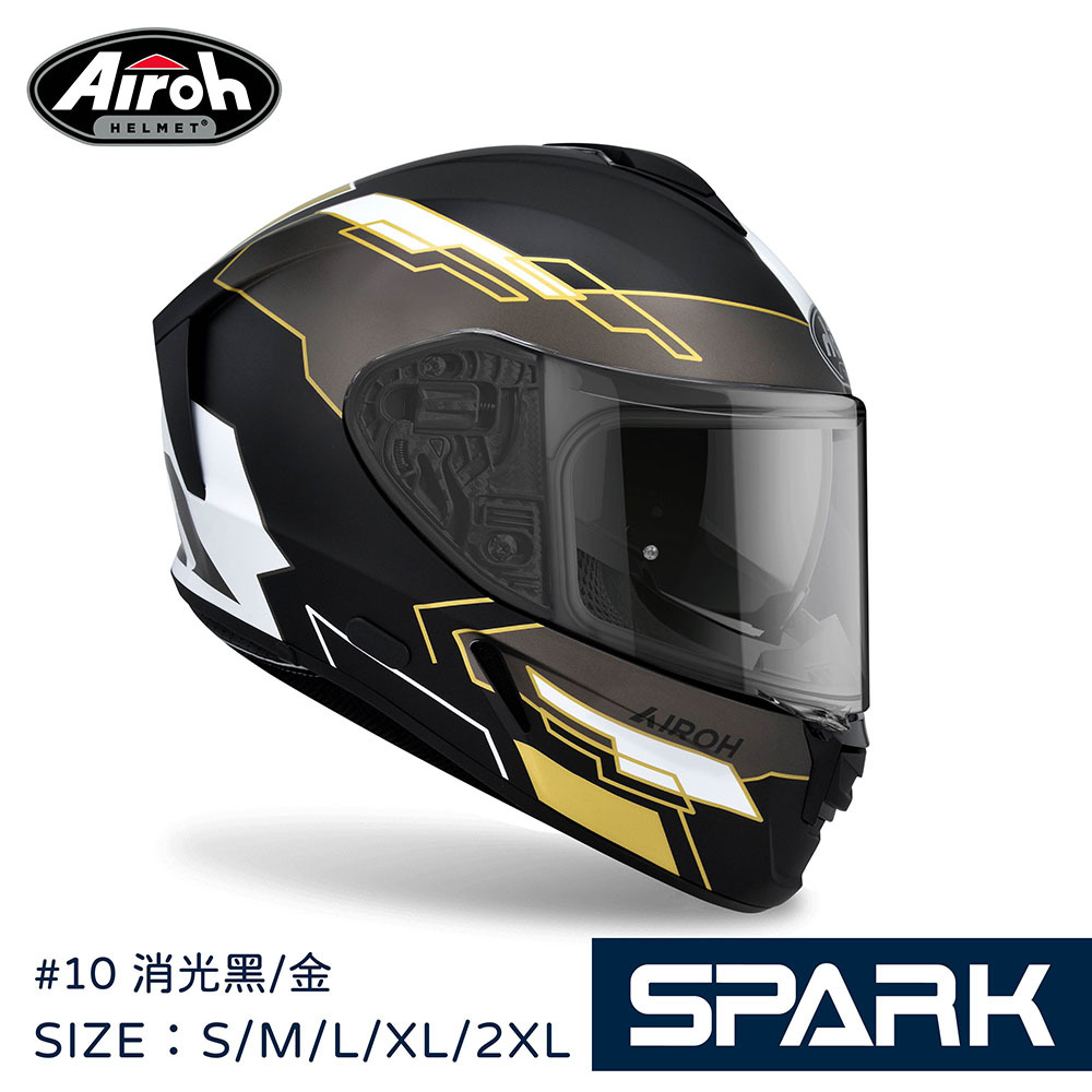 AIROH 台灣得安 SPARK #10  消光黑/金 全罩
