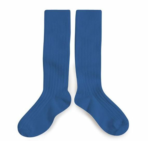 (預購) COLLEGIEN 羅紋長襪 La Haute - 615 Bleu Saphir 寶藍