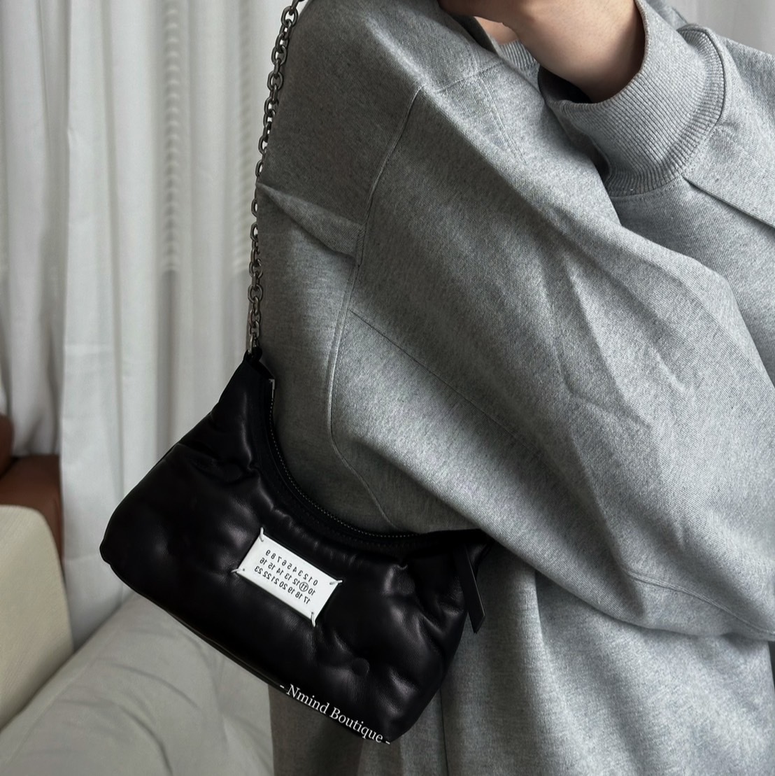 Maison Margiela Glam Slam hobo micro / BLACK