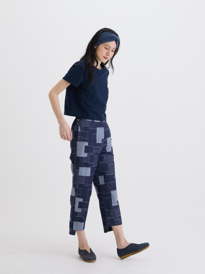 瑪琪圓領短袖上衣-山嵐