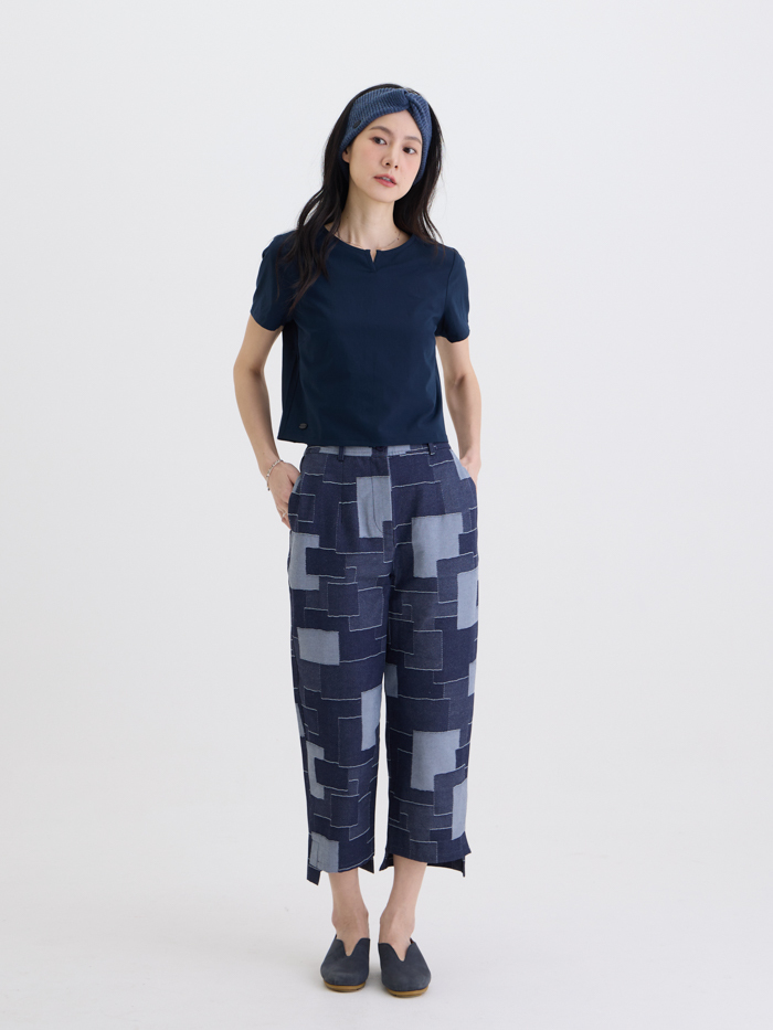 瑪琪圓領短袖上衣-山嵐