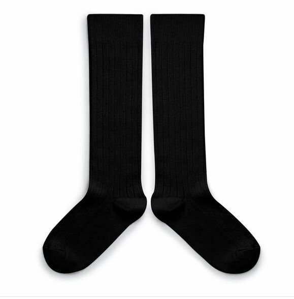 COLLEGIEN 羅紋長襪 La Haute - Noir de Charbon黑