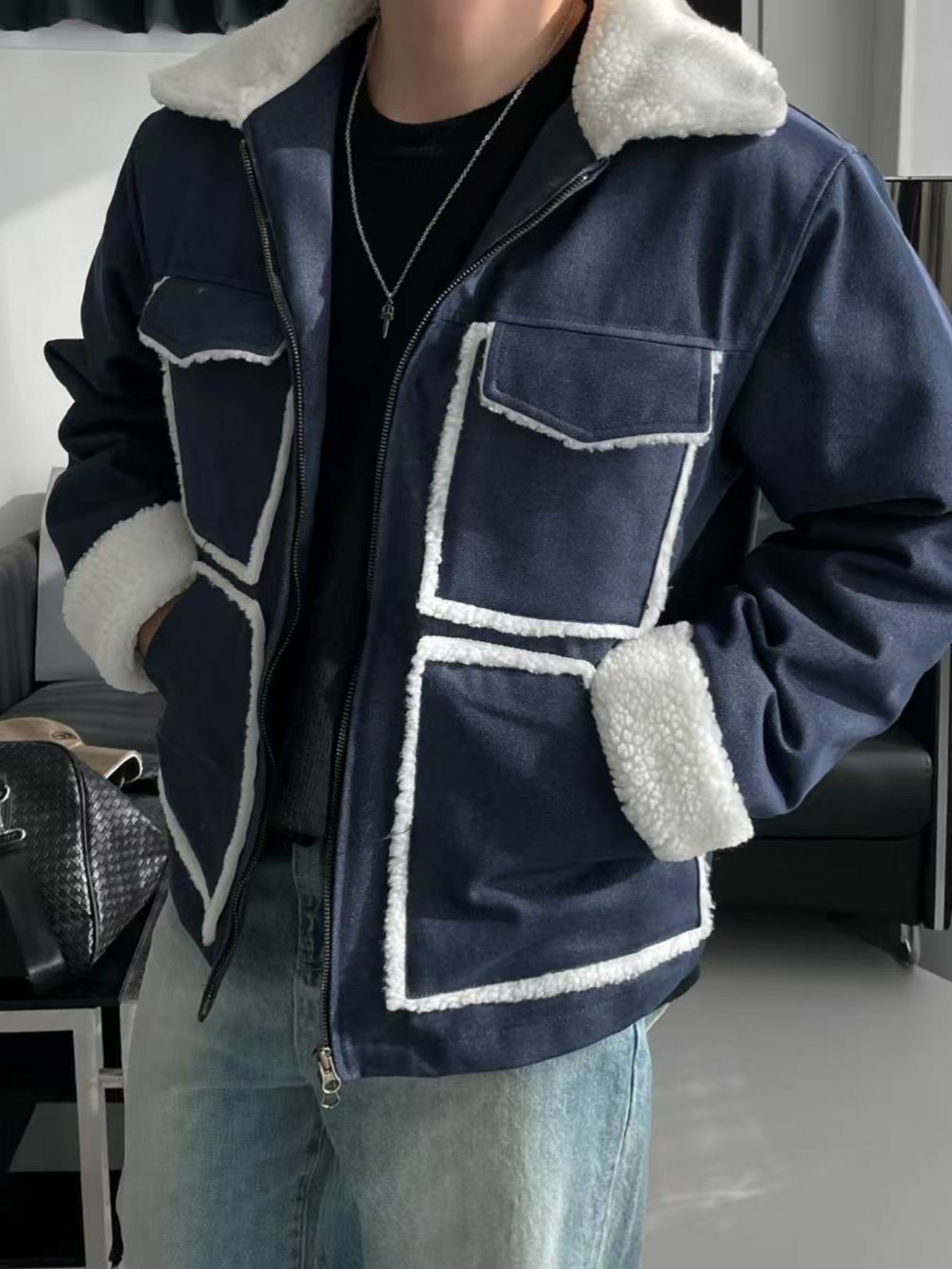 毛毛領拉鍊外套 ENOC-027JK