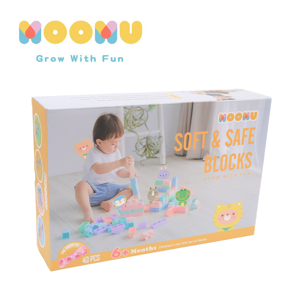 【MOOMU】香草軟積木 40 片  (贈收納袋+角色立體場景紙卡)