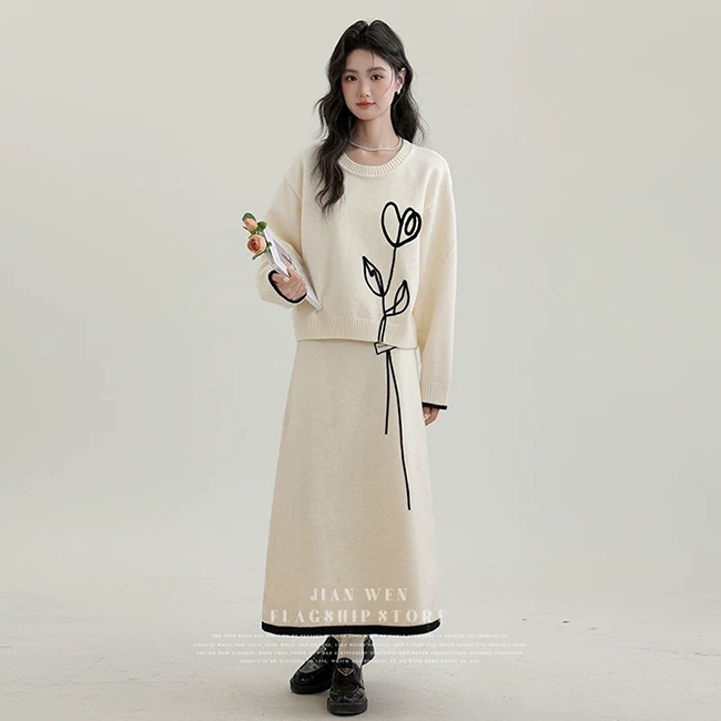 25SS漫步花園的公主套裝-米杏色