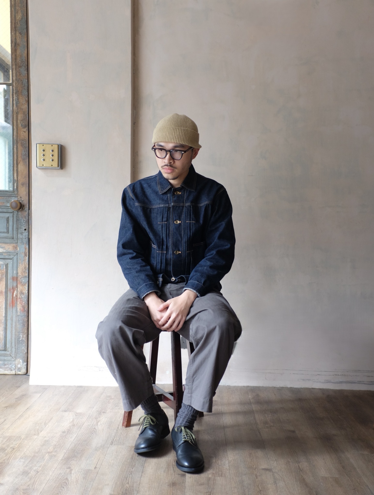 ROTOTO 針織帽 BEIGE BEG : Free size