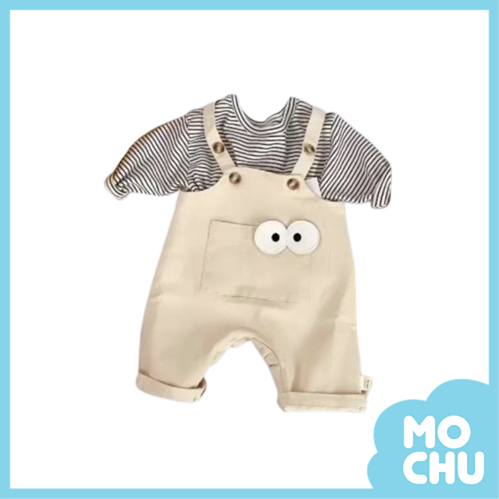 大眼睛吊帶褲套裝(二色)