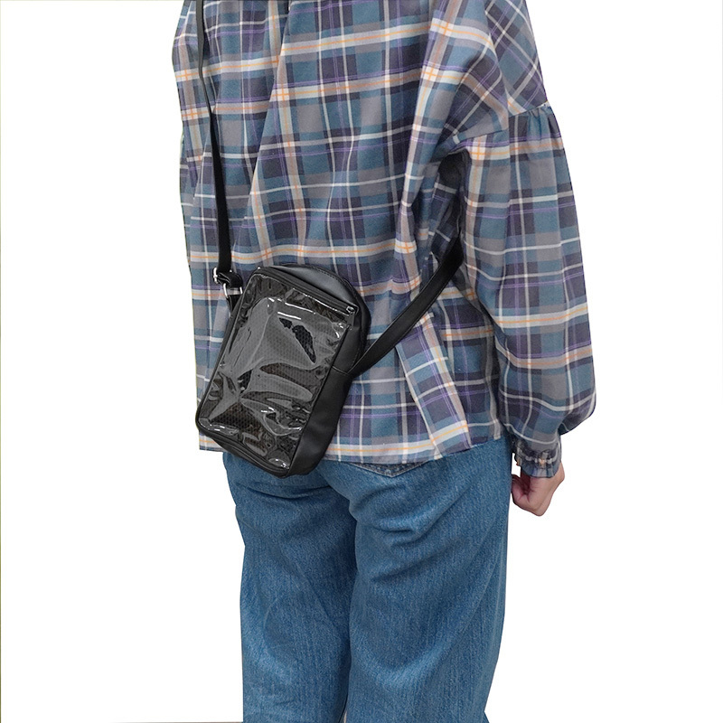 推活側背包/黑、白 12x5x20cm