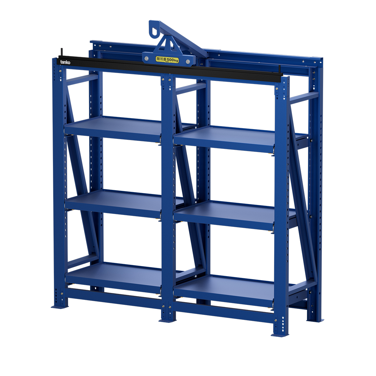 臺灣製造-天鋼 模具架 MB-2061 模具存放架(二連式)(附小車) 每屜平均荷重1000kg 小車與吊車搭配 存取模具 萬向滾輪 擋板 安全拉銷 重物起降