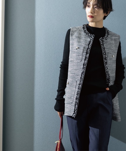 [預購]OPAQUE.CLIP 棉質粗呢背心 適合通勤和出席儀式