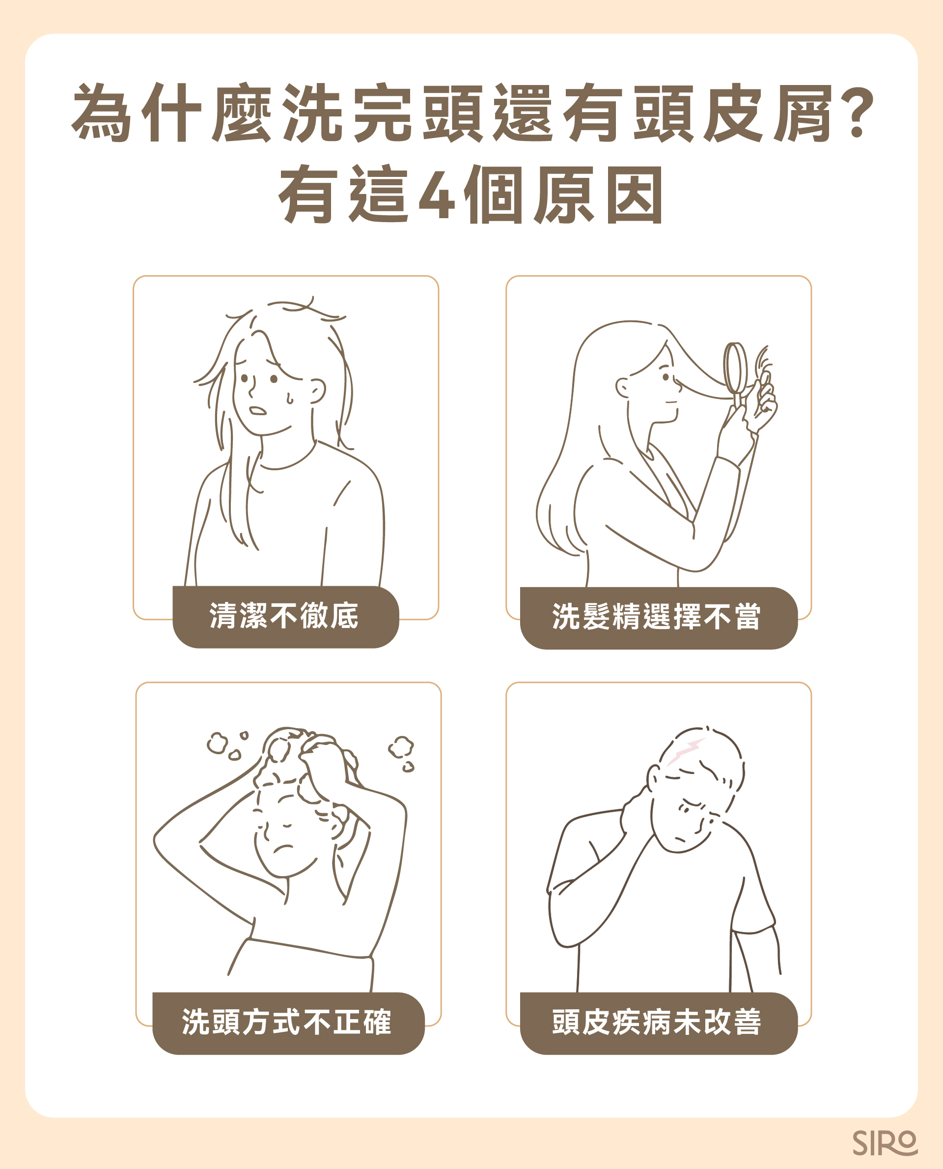 為什麼洗完頭還有頭皮屑？有這 4 個原因