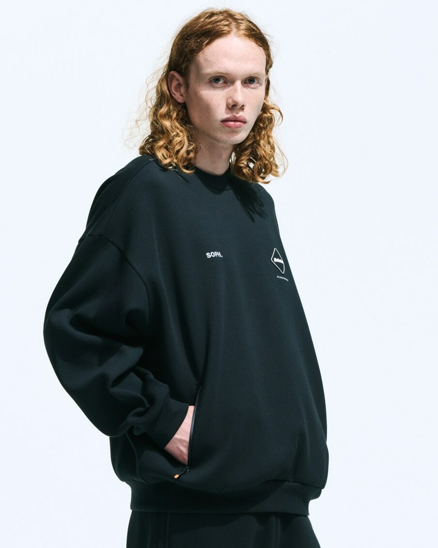 F.C.Real Bristol TECH SWEAT TEAM CREWNECK BAGGY TOP F