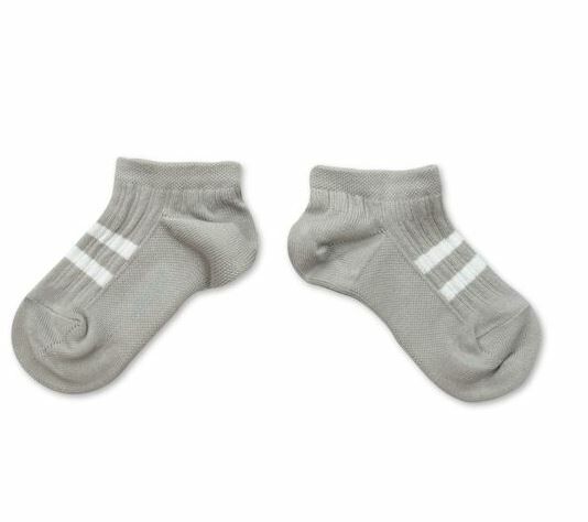 COLLEGIEN 雙槓羅紋短襪 Maé- Gris Perle珍珠灰