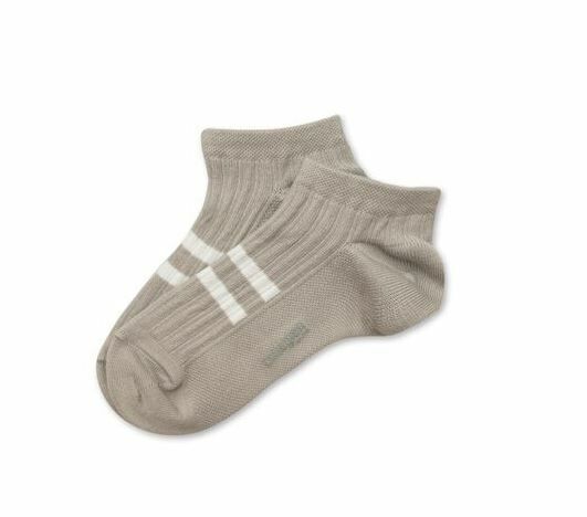 COLLEGIEN 雙槓羅紋短襪 Maé- Gris Perle珍珠灰