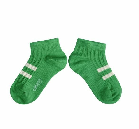 COLLEGIEN 雙槓羅紋短襪 Maé- Vert Jackpot草綠