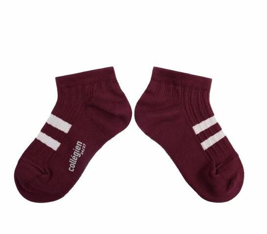 COLLEGIEN 雙槓羅紋短襪 Maé-  Bordeaux Grand Cru酒紅