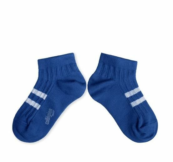 COLLEGIEN 雙槓羅紋短襪 Maé-  Bleu Saphir寶藍