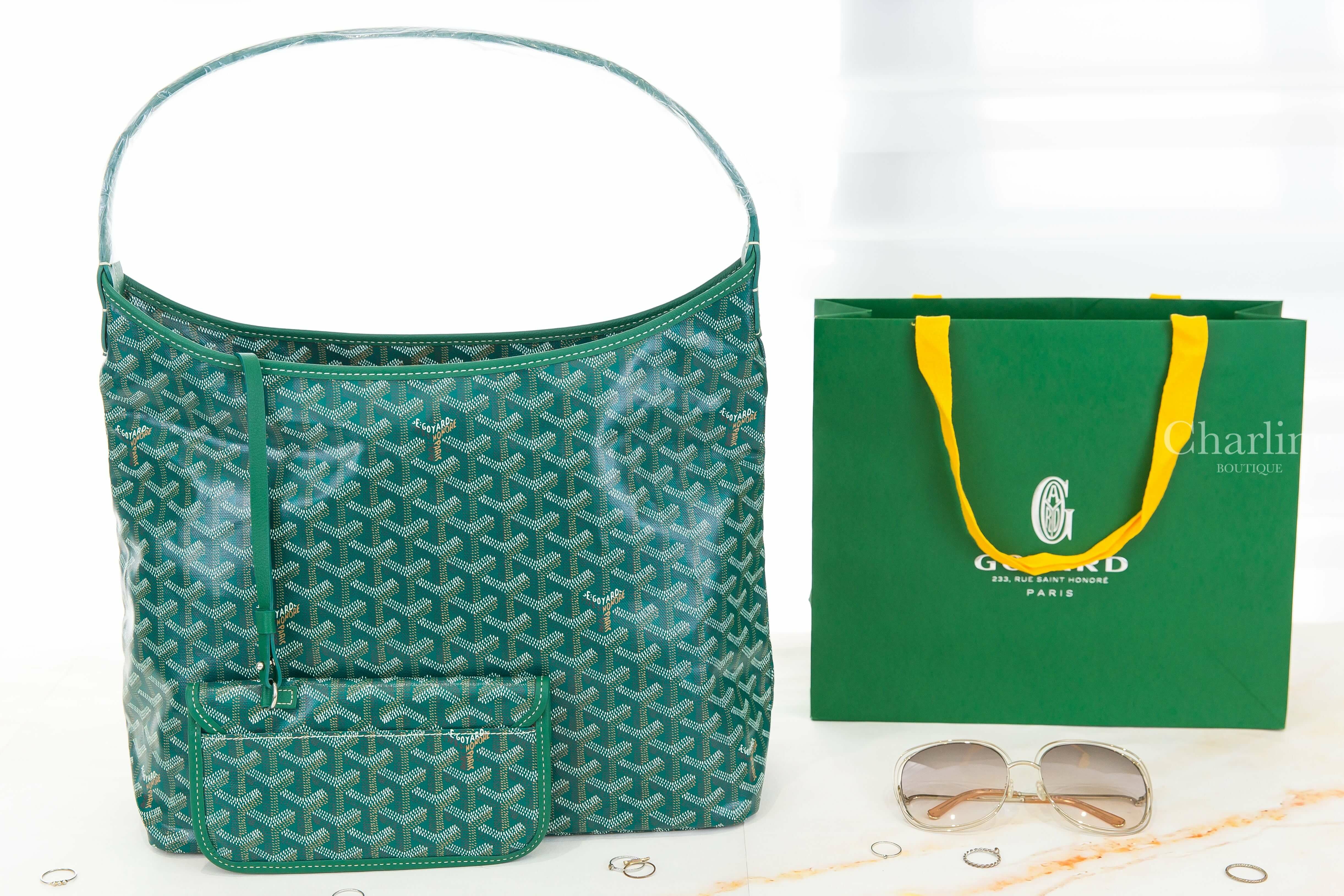 Goyard Bohème Hobo Bag 綠色帆布小牛皮同色提把手提肩背包-Charline Boutique 精品代購