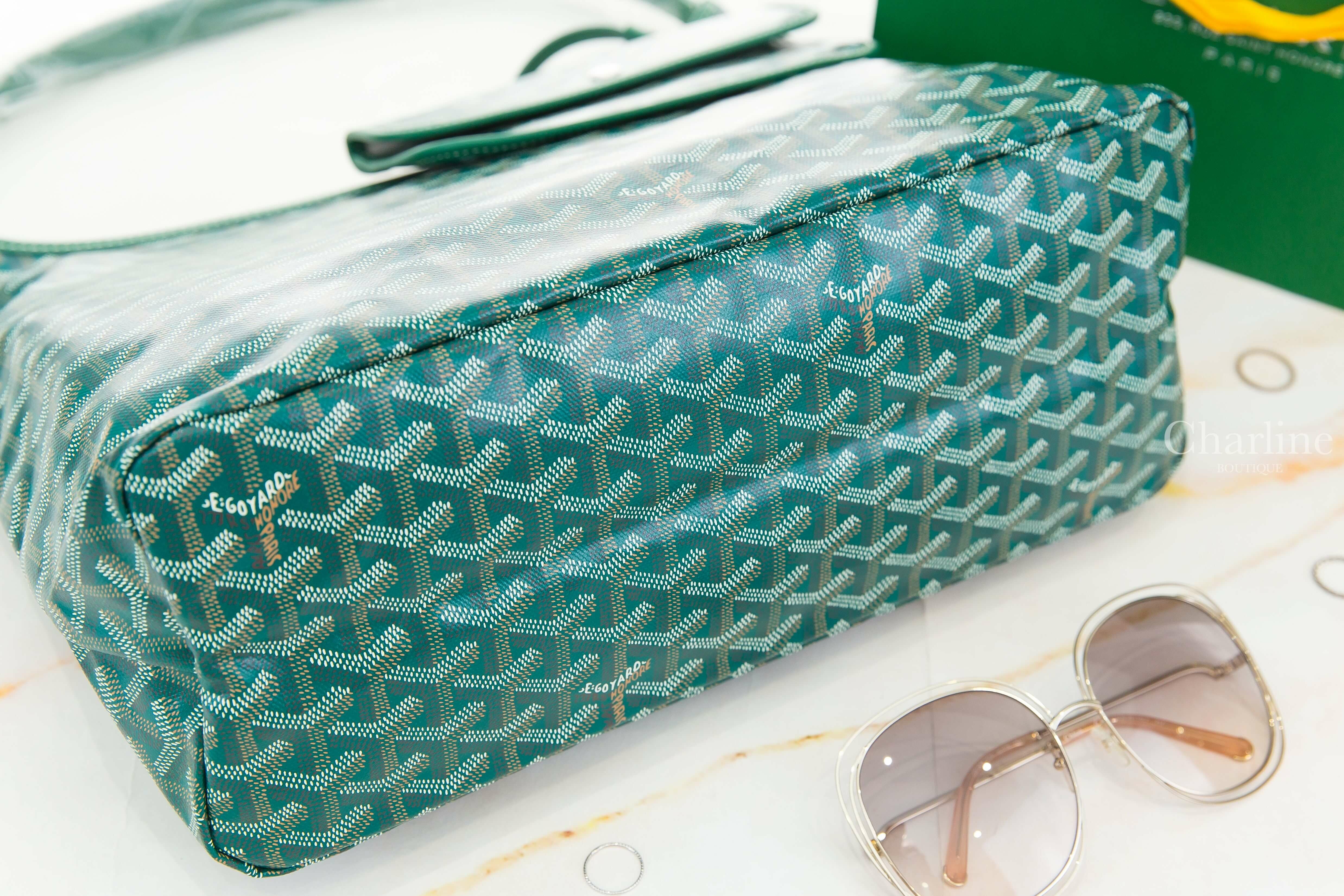 Goyard Bohème Hobo Bag 綠色帆布小牛皮同色提把手提肩背包-Charline Boutique 精品代購