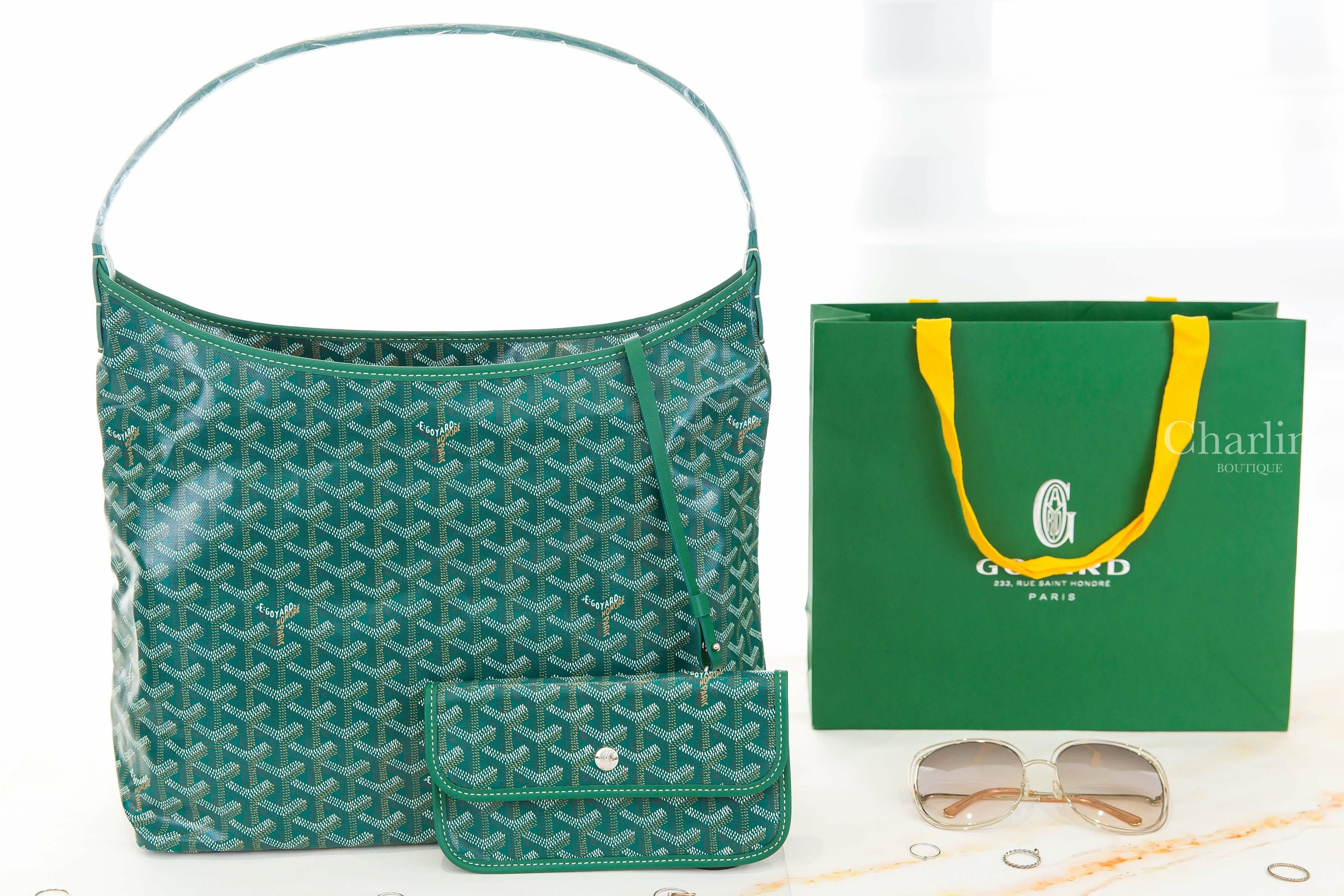 Goyard Bohème Hobo Bag 綠色帆布小牛皮同色提把手提肩背包-Charline Boutique 精品代購