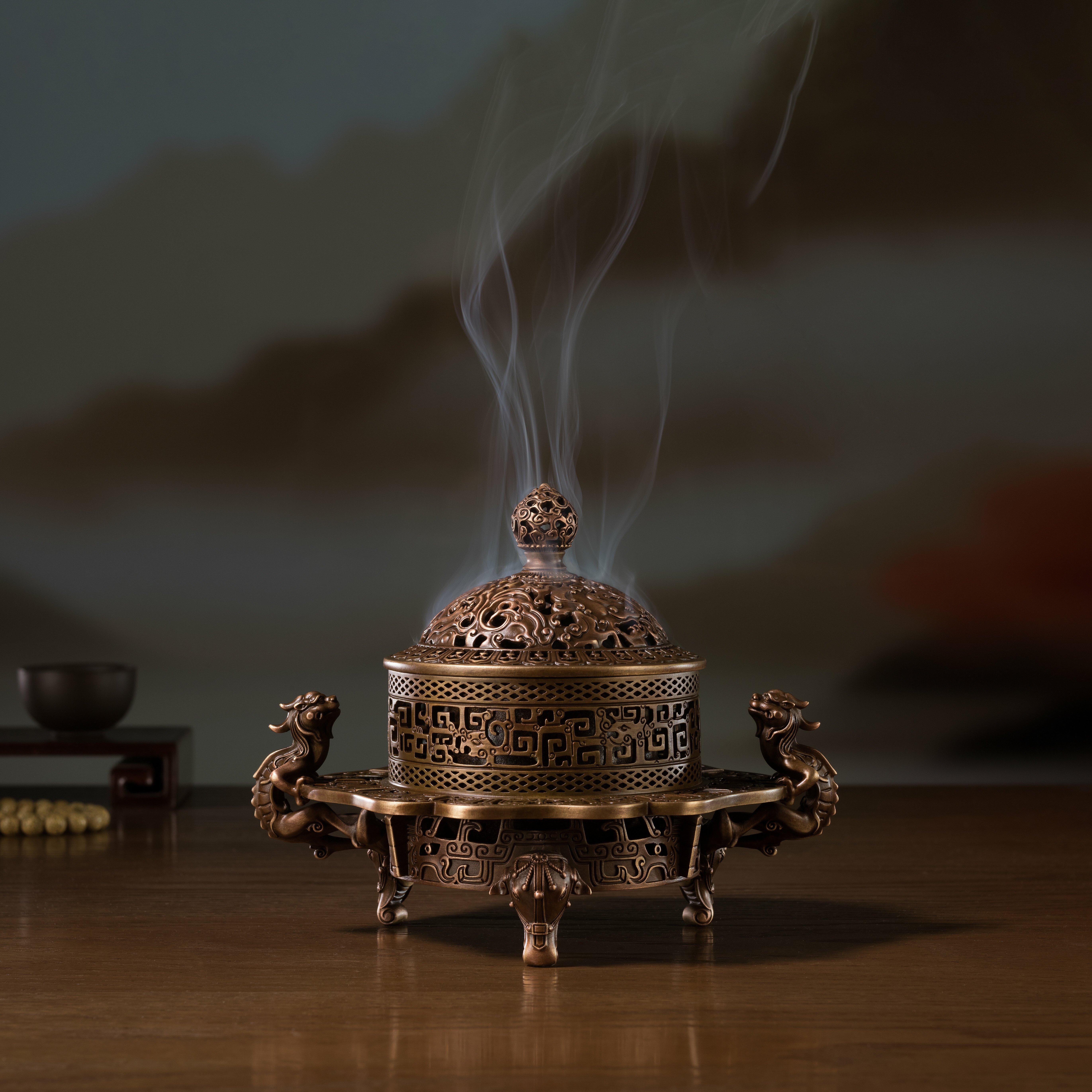 螭耳象足薰爐(小)｜銅作工藝品