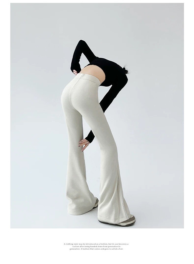 25SS大長腿褲腳拉鍊造型喇叭褲