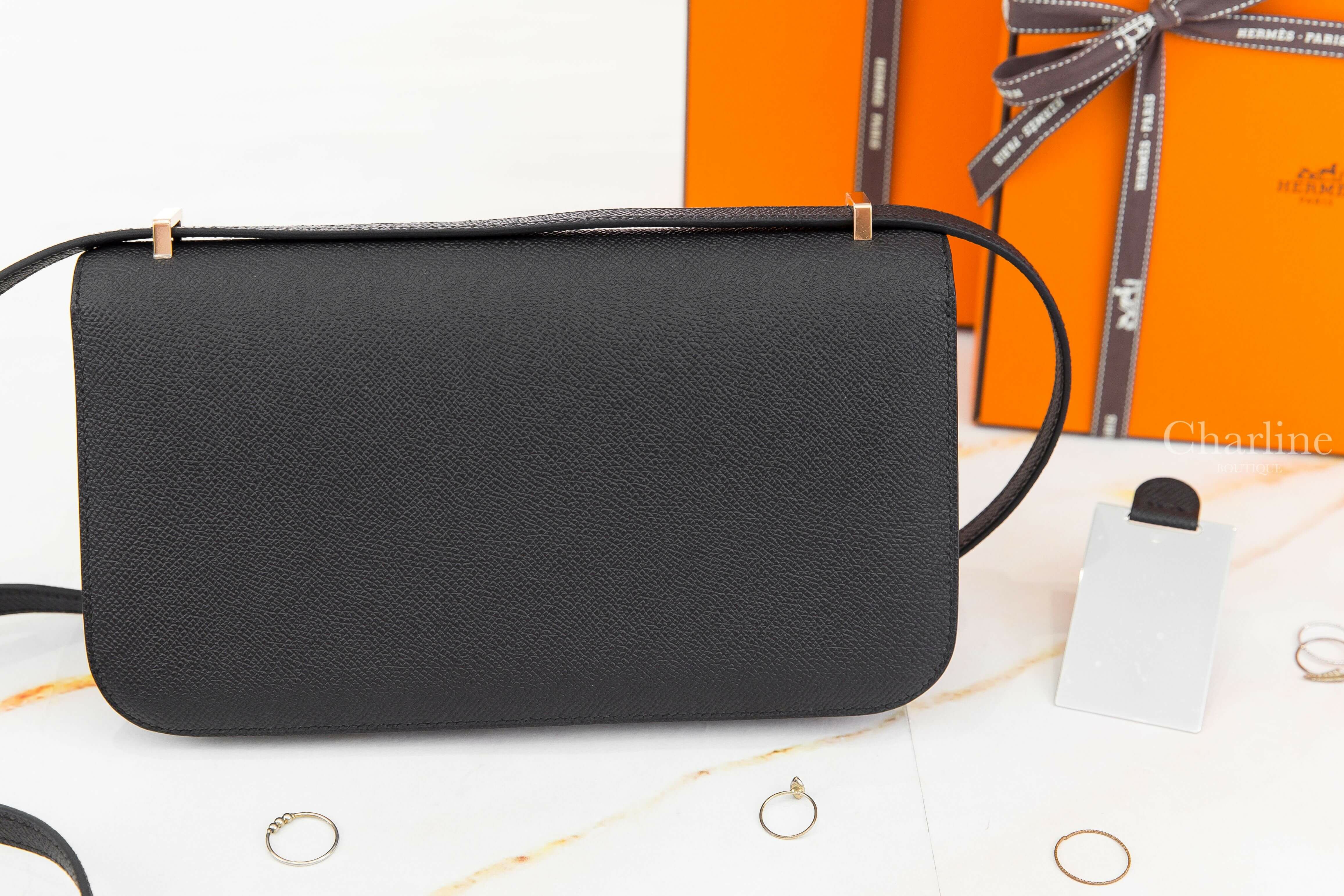 Hermès Constance 1-Elan 89 Noir Epsom 黑色玫瑰金釦-Charline Boutique 精品代購